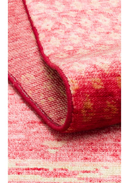 Zara ZR 15 Kırmızı Autumn Özel Tezgah Kolay Temizlenebilir Hav Bırakmayan Otantik Modern Uşak Halısı