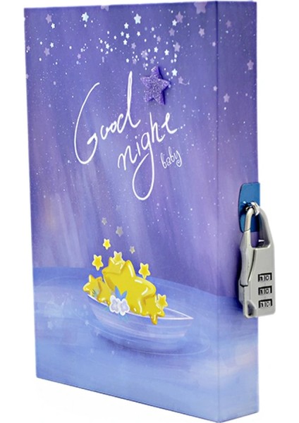 Kilitli Kutulu Ajanda Günlük Not Hatıra Defteri Notebook Mor