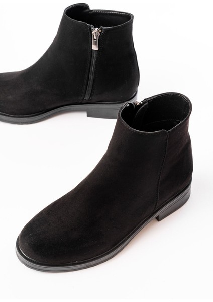 165-204 Siyah Süet Fermuarlı Günlük Kadın Bot fırsatları