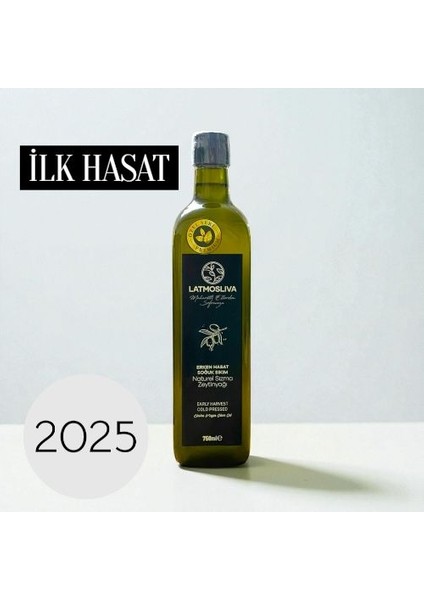 750ML Pestisitsiz Ilk Hasat Yüksek Polifenol Naturel Sızma Zeytinyağı