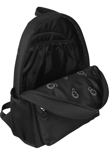 Sarı Kırmızı Baskı Detaylı Siyah Sırt Çantası modelleri