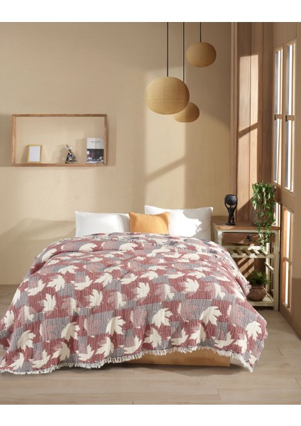 Çift Taraflı, Jakar Desenli, 5 Katlı, Dolgulu Müslin Battaniye, Yorgan, 220 x 240 cm fiyatları