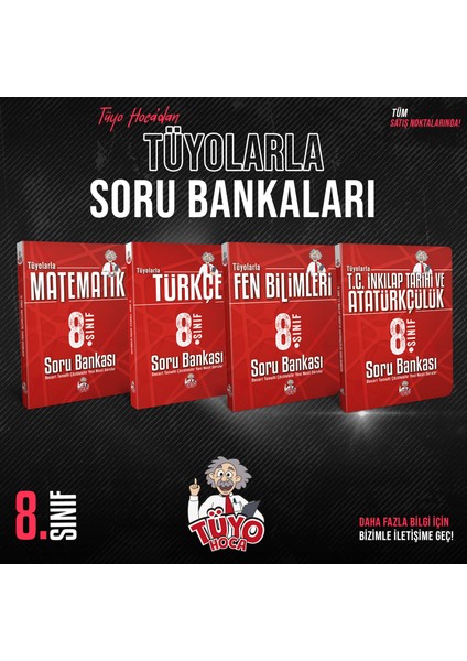 Tüyolarla Fen Bilimleri 8. Sınıf Soru Bankası modelleri