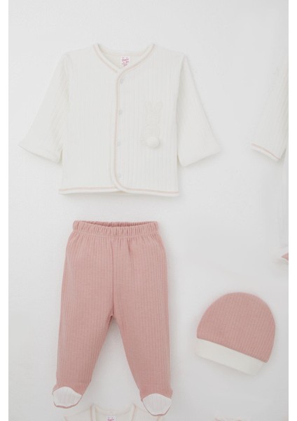 Kız Bebek Hastane Çıkışı 8 Li Ponponlu Tavşancık Nakışlı 0-3 Ay, Ekru modelleri