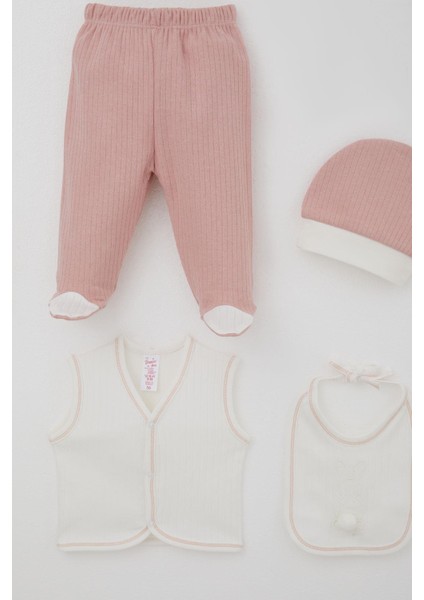 Kız Bebek Hastane Çıkışı 8 Li Ponponlu Tavşancık Nakışlı 0-3 Ay, Ekru indirimleri