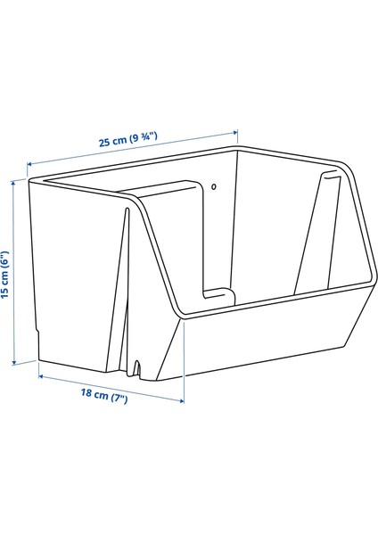 Fodertrag Masa Duvar Düzenleyici Gri Mavi 25 x 18 x 15 cm fiyatları