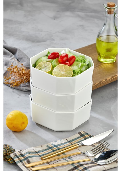 3’lü Porselen Salata ve Servis Kasesi Seti 14,4x5,8 cm – Şık Tasarım fiyatları