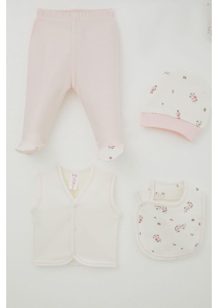 Kız Bebek Hastane Çıkışı 8 Li Çiçek Desenli 0-3 Ay, Ekru fırsatları