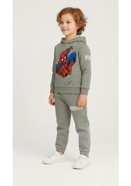 Erkek Çocuk Örümcek Adam Baskılı Kapüşonlu Eşofman Takımı | Rahat ve Şık Günlük Takım modelleri