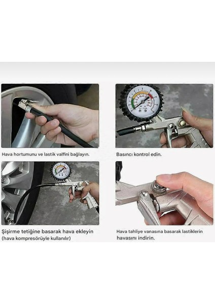 Saatli Lastik Şişirme Tabancası 220 Psi fiyatları