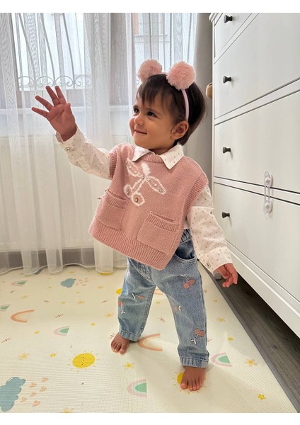 Miss Elitte Kız Bebek/çocuk Triko Gömlekli Takım