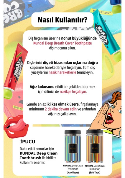 Bitkisel Özlü, Nane Aromalı Diş Macunu KUNDAL Deep Breath Cover Toothpaste (Herb Mint)
