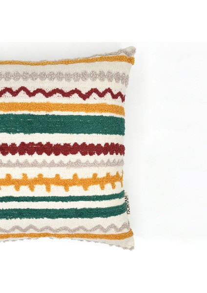 Genova Serisi Dalga Çizgi Desenli Punch İşlemeli Kırlent Kılıfı Çok Renkli 45x45cm modelleri