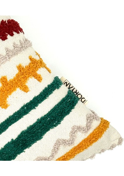 Genova Serisi Dalga Çizgi Desenli Punch İşlemeli Kırlent Kılıfı Çok Renkli 45x45cm fırsatları