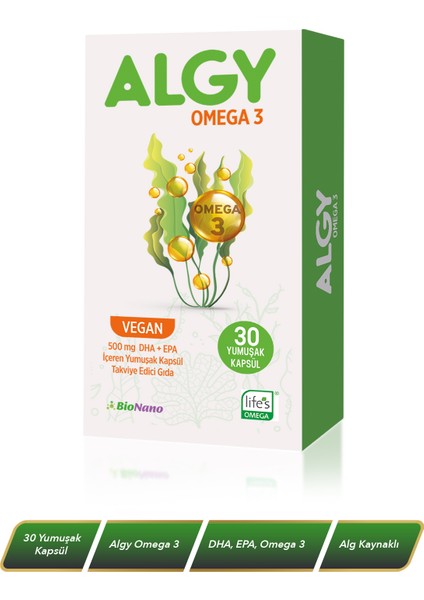 Omega 3 Yüksek Dha | Epa | Alg Kaynaklı Omega 3