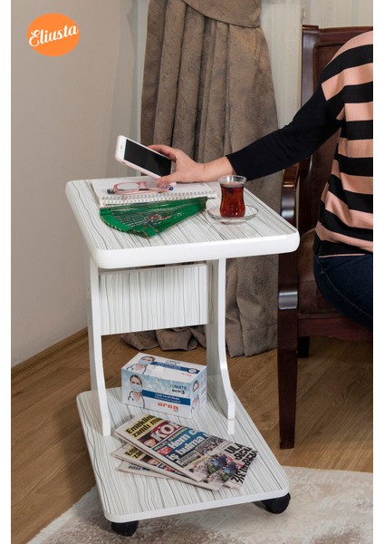 Modilayntekerlekli Mdf Cyan Sehpa