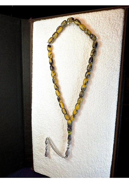 Sevgiliye Özel Hediye Sıkma Kehribar Tesbih Sarı-Yeşil Renkli Kapsül Kesim H-1145. fırsatları