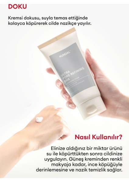 Gözenek Arındırıcı Bha Içeren Temizleme Köpüğü Kundal Ultra Pore Refining Bha Cleansing Foam 155ML
