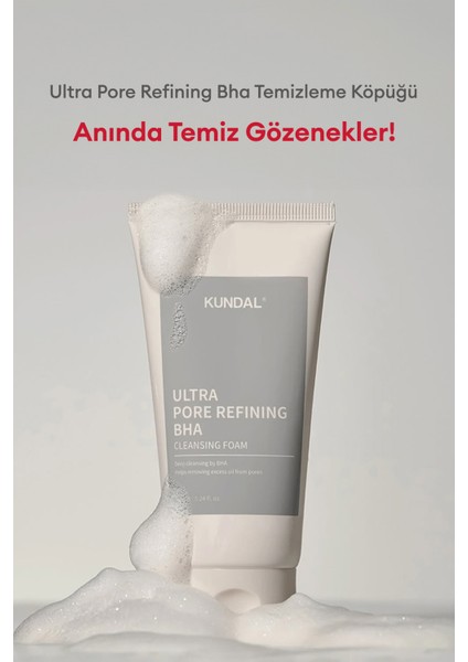 Gözenek Arındırıcı Bha Içeren Temizleme Köpüğü Kundal Ultra Pore Refining Bha Cleansing Foam 155ML