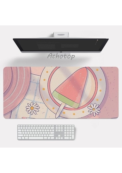 13 600X300X3MM Büyük Anime Pembe Mousepad Gamer Sevimli Kawaii Xxl Oyun Mouse Pad Kauçuk Otaku Kilitleme Kenar Büyük Moda Dizüstü Dizüstü Bilgisayar Masası Mat (Yurt Dışından)