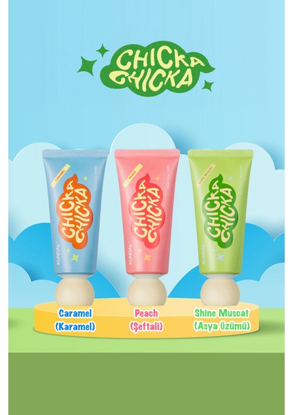 Renkli, Çürüklere Karşı Etkili Çocuk Diş Macunu KUNDAL Chicka Smile Kids Toothpaste (Caramel)