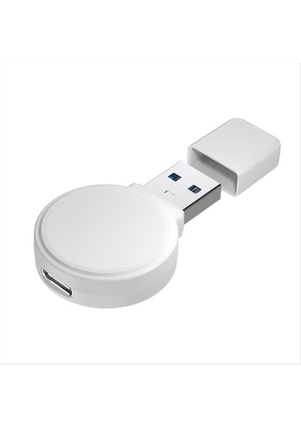 Apple Watch USB Type-C Hızlı Şarj Cihazı Için Taşınabilir Kablosuz Şarj Cihazı Şarj Tabanı (Beyaz) (Yurt Dışından)