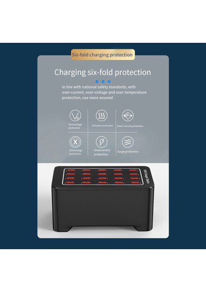 USB Şarj Cihazı 20 Portlu Hub 100W Evrensel Duvar Masaüstü Hızlı Şarj Istasyonu Yuvası Cep Telefonu Güç Adaptörü Ab Fişi (Yurt Dışından) modelleri