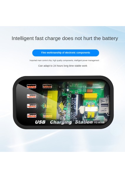 16 Portlu USB Şarj Istasyonu Şarj Istasyonu USB Şarj Cihazı Araba, Kulaklık, Çoklu Cihazlar, Dizüstü Bilgisayarlar, Akıllı Telefonlar ve Ab Fişi (Yurt Dışından) fırsatları