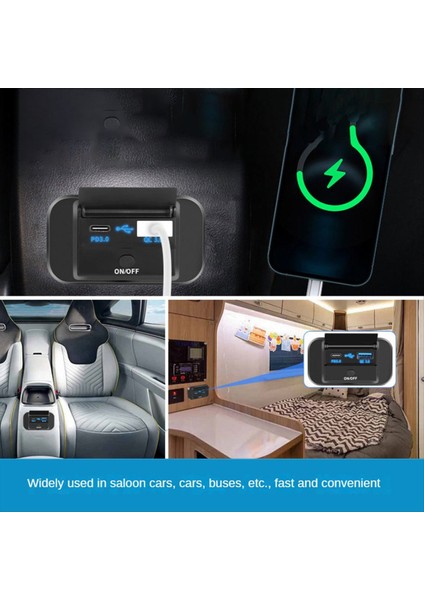 Çift Hızlı Şarj USB Qc3.0 ve Pd3.0 Karavan USB Çıkışı 12V USB Şarj Cihazı Araç USB Bağlantı Noktası 12 Volt USB Çıkış Soketi Aksesuarları (Yurt Dışından) fırsatları