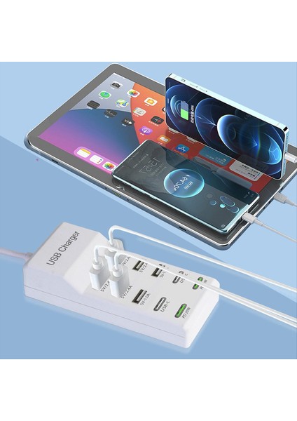 10 Portlu USB Şarj Istasyonu USB Şarj Cihazı USB C Şarj Bloğu Şarj Merkezi Çoklu Cihazlar Için USB Güç Şeridi Ab Fişi (Yurt Dışından) fiyatları