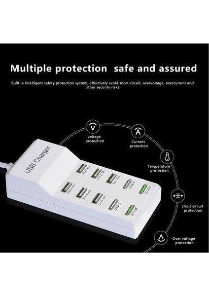 10 Portlu USB Şarj Istasyonu USB Şarj Cihazı USB C Şarj Bloğu Şarj Merkezi Çoklu Cihazlar Için USB Güç Şeridi Ab Fişi (Yurt Dışından) indirimleri
