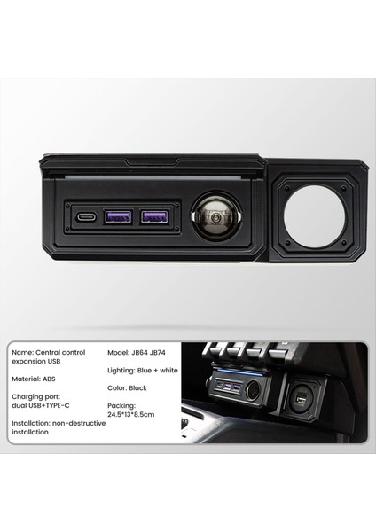 Suzuki Jimny JB64 Sierra JB74W 2019-2023 Lhd Için Araç Şarj Cihazı Güç Çift USB Şarj Adaptörü ve Tip-C Şarj Portları (Yurt Dışından) fırsatları
