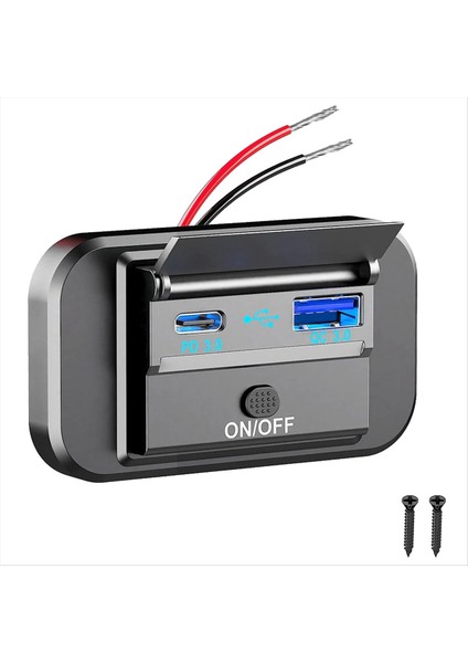 12-24V Qc3.0 Pd3.0 Portlu Hızlı Şarj Cihazı Anahtarlı Hızlı Şarj USB Güç Paneli Motosiklet Araba Kamyon Atv Için (Yurt Dışından)