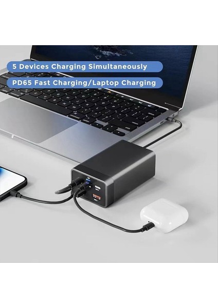 125W Gan Şarj Cihazı Masaüstü Hızlı Şarj Cihazı 5'i 1 Arada PD65W Şarj Cihazı iPhone 15 14 13 Pro Max Xiaomi Samsung Ab Fişi (Yurt Dışından) fiyatları