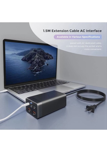 125W Gan Şarj Cihazı Masaüstü Hızlı Şarj Cihazı 5'i 1 Arada PD65W Şarj Cihazı iPhone 15 14 13 Pro Max Xiaomi Samsung Ab Fişi (Yurt Dışından) indirimleri