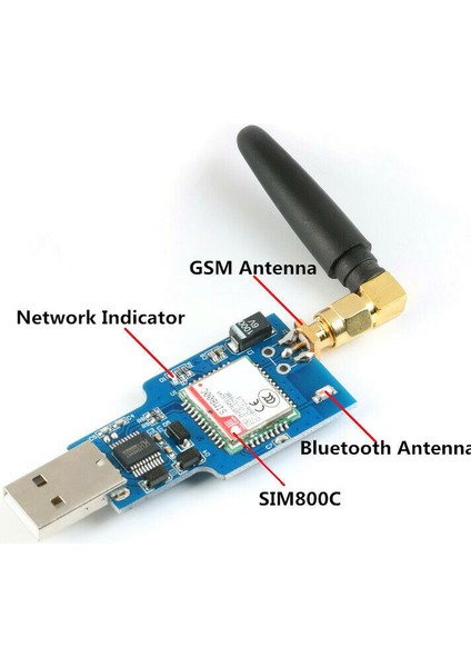 Usb'den Gsm'e Seri Gprs SIM800C Modülü Bluetooth Bilgisayar Kontrolü + Anten (Yurt Dışından) fiyatları