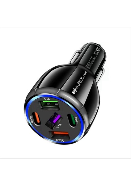 75W Araç Şarj Cihazı USB Type C Hızlı Şarj Güç Adaptörü Hızlı Şarj 3.0 iPhone 14 13 12 Xiaomi 13 Samsung Için (Yurt Dışından)