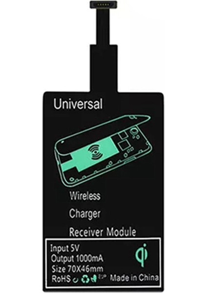 Hafif Kablosuz Şarj Alıcısı Evrensel Hızlı Kablosuz Şarj Adaptörü (Micro-Usb A Için) (Yurt Dışından)