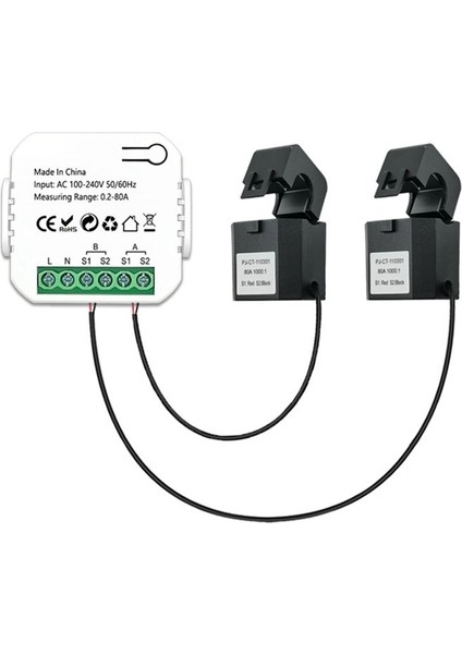 Tuya Akıllı 2 Yönlü Wifi Enerji Ölçer, Kelepçe Uygulaması ile Çift Yönlü Güneş Enerjisi Üretilen ve Tüketilen Gücü Izler AC110V 240V(2CT) (Yurt Dışından) modelleri