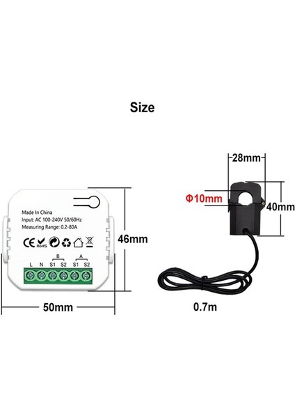 Tuya Akıllı 2 Yönlü Wifi Enerji Ölçer, Kelepçe Uygulaması ile Çift Yönlü Güneş Enerjisi Üretilen ve Tüketilen Gücü Izler AC110V 240V(2CT) (Yurt Dışından) fırsatları