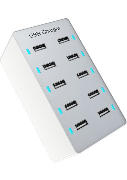 50W USB Çok Portlu Şarj Cihazı Hızlı Şarj Cihazı Hub'ı 10 Portlu Hızlı Şarj Cihazı Masaüstü Şarj Istasyonu Şarj Cihazı Beyaz (Ingiltere) (Yurt Dışından) fiyatları