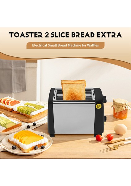 Ekmek Kızartma Makinesi 2 Dilim Paslanmaz Çelik Ekmek Ekstra Geniş Yuvalı Kompakt Ekmek Kızartma Makineleri, Waffle Için Elektrikli Küçük Ekmek Makinesi, Us Plug (Yurt Dışından) fırsatları