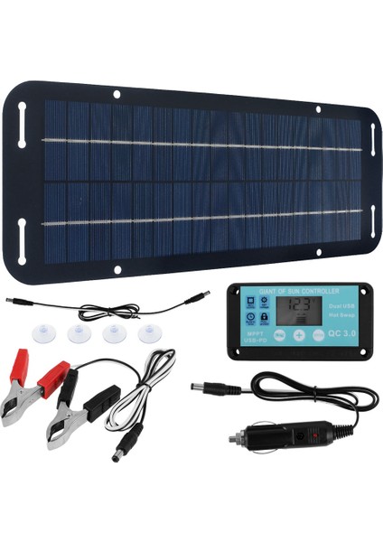 20W 12V Güneş Paneli Kiti Güneş Şarj Cihazı USB Güç Taşınabilir Cep Telefonu Dış Mekan Su Geçirmez Güç Bankası (Yurt Dışından)