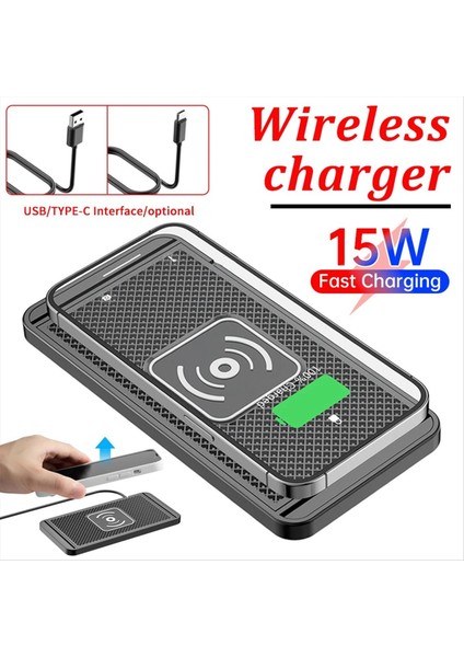 Araç Kablosuz Şarj Cihazı Silikon Ped Tutucu 15W Samsung S20 S10 iPhone 13 11 Pro Xs Max A Için Uygundur (Yurt Dışından) fiyatları