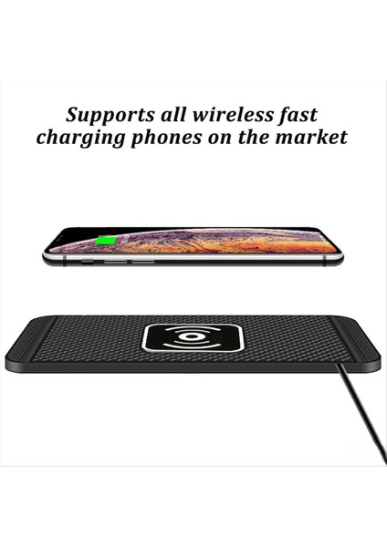 Araç Kablosuz Şarj Cihazı Silikon Ped Tutucu 15W Samsung S20 S10 iPhone 13 11 Pro Xs Max A Için Uygundur (Yurt Dışından) modelleri