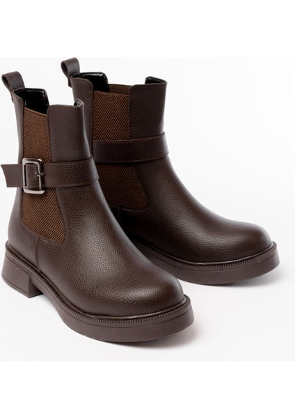 02-2004 Kahverengi Toka Aksesuarlı Lastikli Günlük Kadın Bot fırsatları