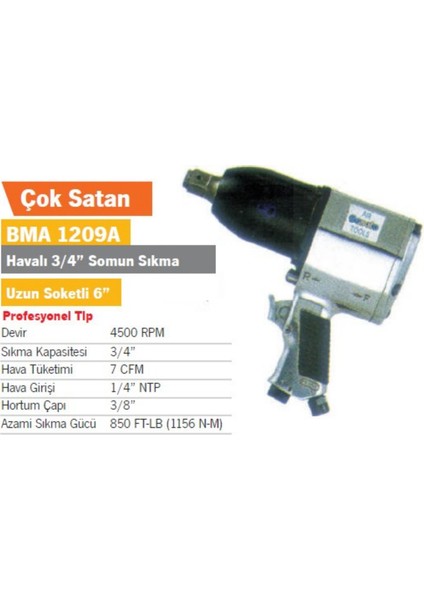 Havalı Somun Sıkma 3/4 Uzun Tıp fiyatları