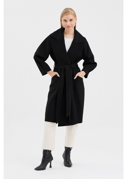Kadın Oversize Çift Cepli Kısa Kaşe Kaban fiyatları