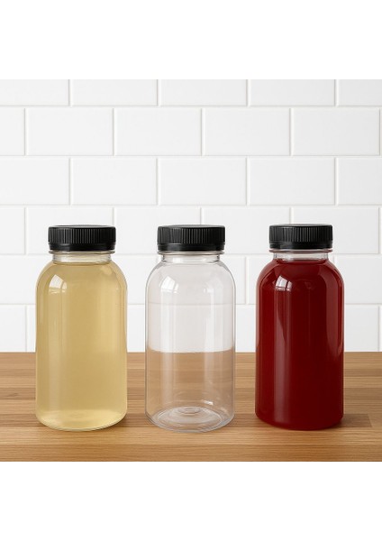 250ML Pet Yuvarlak Şişe ve Siyah Kapak( 6 Adet) fiyatları