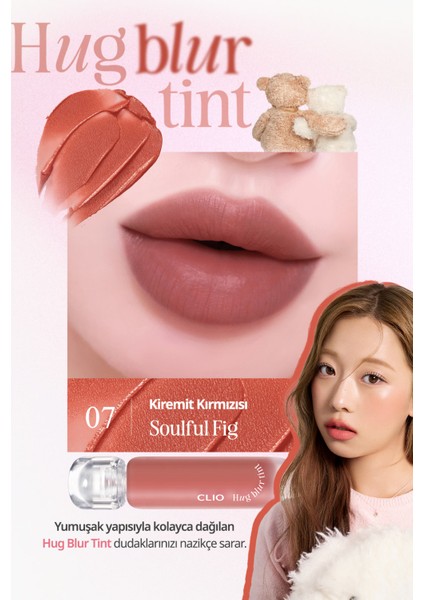 Hafif ve Köpüksü Dokusuyla Pürüzsüz Görünüm Sunan Tint CLIO Hug Blur Tint (007 Soulful Fig)